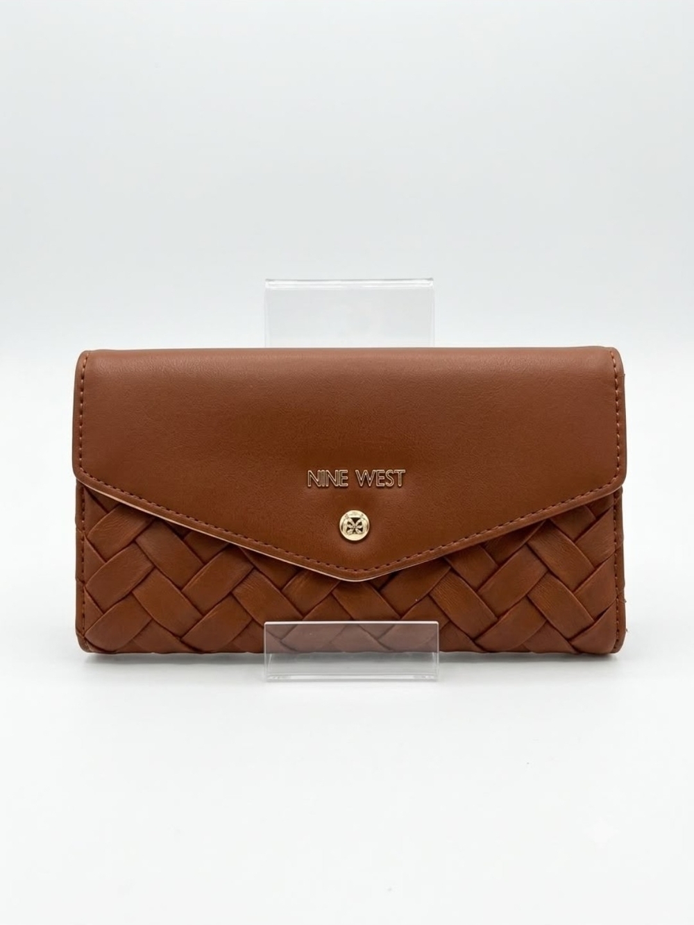 Nine West Tan Woven Envelope Wallet